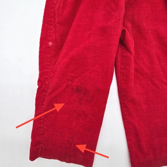 Vintage Toddletime JCPenney Red Corduroy Overalls Lattice Bib Size 2T - Picture 6 of 7